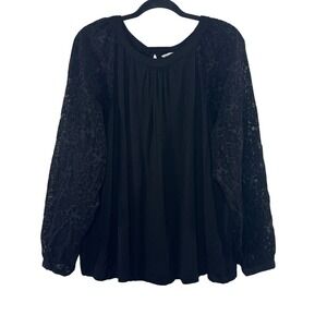 Zac & Rachel Black Lace Sleeve Blouse